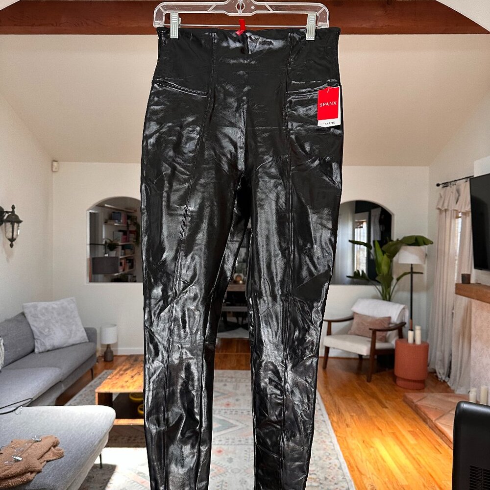 SPANX - Faux Patent Leather Leggings - US L